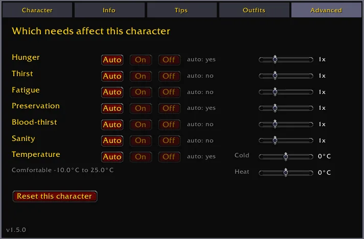 Advanced needs configuration