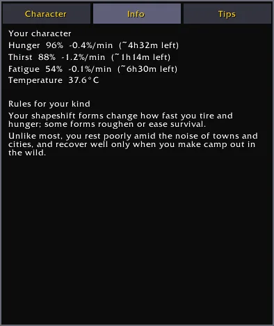 Info tab