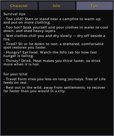 Tips tab